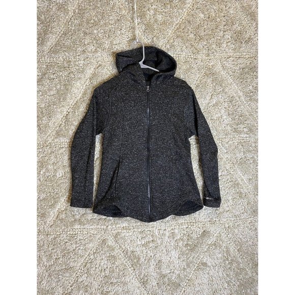Eddie Bauer Womens Full Zip Hoodie Black Gray Heather Lightweight Size Small - Picture 1 of 11